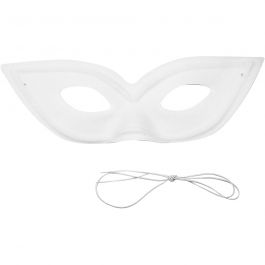 Mask, white, H: 7 cm, W: 20 cm, 12 pc/ 1 pack [HOB-59247]