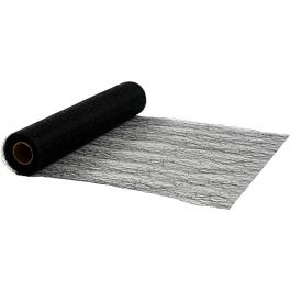 Table Runner, black, W: 30 cm, 10 m/ 1 roll [HOB-593002]