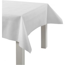 Imitation Fabric Table Cloth, white, W: 125 cm, 70 g, 10 m/ 1 roll [HOB-594001]