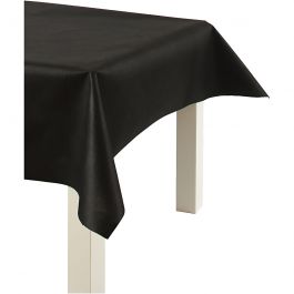 Imitation Fabric Table Cloth, black, W: 125 cm, 70 g, 10 m/ 1 roll [HOB-594002]