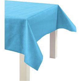 Imitation Fabric Table Cloth, turquoise, W: 125 cm, 70 g, 10 m/ 1 roll [HOB-594008]