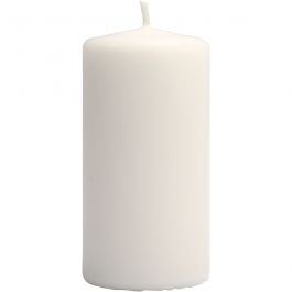 Candles, white, H: 100 mm, D: 50 mm, 6 pc/ 1 pack [HOB-596101]