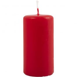 Candles, red, H: 100 mm, D: 50 mm, 6 pc/ 1 pack [HOB-596103]