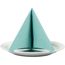 Table Napkins, light turquoise, size 33x33 cm, 20 pc/ 1 pack [HOB-599016]