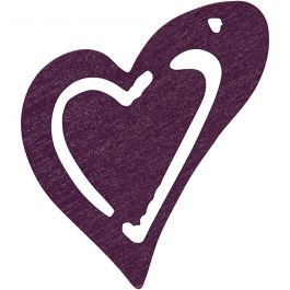 Heart, dark purple, size 25x22 mm, thickness 1,7 mm, 20 pc/ 1 pack [HOB-599213]
