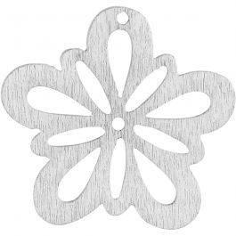 Flower, off-white, D: 27 mm, thickness 1,7 mm, 20 pc/ 1 pack [HOB-599421]