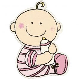 Baby, light red, size 24x35 mm, thickness 1,7 mm, 10 pc/ 1 pack [HOB-599817]
