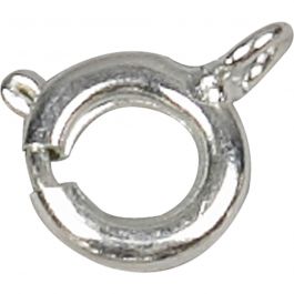 Spring Ring Clasps,  7 mm, silver-plated, 10pcs