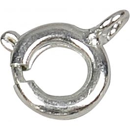 Spring Ring Clasps,  7 mm, silver-plated, 100pcs
