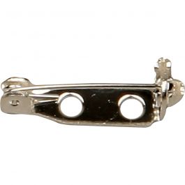 Brooch Backs, L: 15 mm, silver-plated, 100pcs
