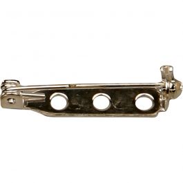 Brooch Backs, L: 25 mm, silver-plated, 10pcs