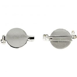 Brooch Backs, D: 20 mm, silver-plated, 5pcs
