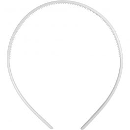 Hair Bands, white, W: 8 mm, 5 pc/ 1 pack [HOB-600801]