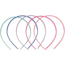 Hair Bands, assorted colours, W: 8 mm, 5 pc/ 1 pack [HOB-600830]
