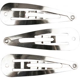 Hair Clips, W: 14 mm, L: 45 mm, silver-plated, 10pcs