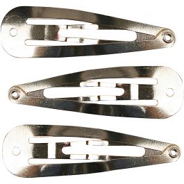 Hair Clips, W: 14 mm, L: 45 mm, silver-plated, 100pcs
