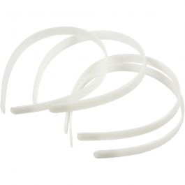 Hair Band, W: 13 mm, white, 5pcs
