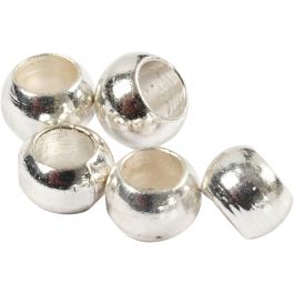 Crimp Beads, D: 2 mm, silver-plated, 1000pcs