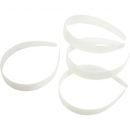 Hair Band, W: 25 mm, white, 5pcs