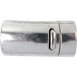 Magnetic Clasp, D: 26 , hole size 10 mm, antique silver, 1pc