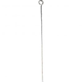Eye Pins, L: 50 mm, silver-plated, 30pcs