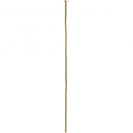 Head Pins, L: 50 mm, gold-plated, 30pcs