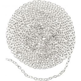 Chain, W: 2 mm, silver-plated, 2m