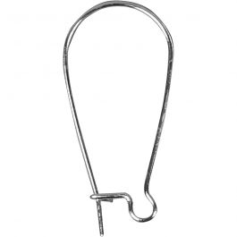 Ear Hanger,  25 mm, silver-plated, 6pcs