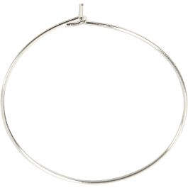 Beading Hoops, D: 30 mm, silver-plated, 6pcs