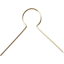 Hanging Ornaments, L: 22 mm, hole size 8 mm, gold-plated, 50pcs