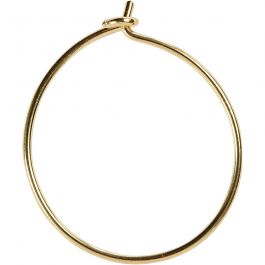 Beading Hoops, gold-plated, D: 20 mm, 8 pc/ 1 pack [HOB-60574]