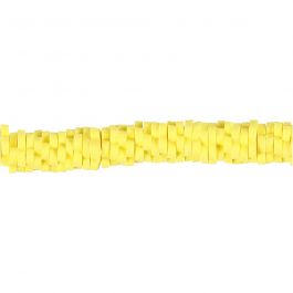 Clay Beads, yellow, D: 5-6 mm, hole size 2 mm, 145 pc/ 1 strand [HOB-61005]
