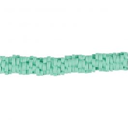Clay Beads, green, D: 5-6 mm, hole size 2 mm, 145 pc/ 1 strand [HOB-61011]