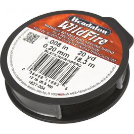 Jewellery Wire, black, thickness 0,2 mm, 18,3 m/ 1 roll [HOB-61013]