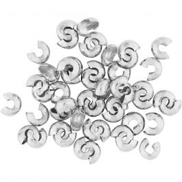 Crimp Bead Cover, silver-plated, D: 5 mm, 500 pc/ 1 pack [HOB-61061]