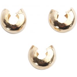 Crimp Bead Cover, gold-plated, D: 5 mm, 50 pc/ 1 pack [HOB-610630]