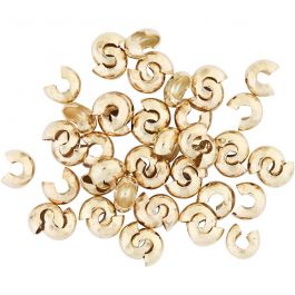 Crimp Bead Cover, gold-plated, D: 5 mm, 500 pc/ 1 pack [HOB-61063]