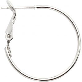 Earring, silver-plated, D: 25 mm, 8 pc/ 1 pack [HOB-61065]