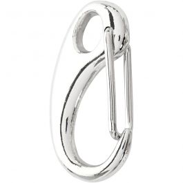Lobster Claw Clasps, silver-plated, L: 30 mm, W: 15 mm, 2 pc/ 1 pack [HOB-61163]