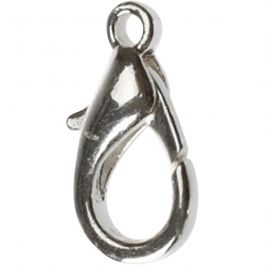 Lobster Claw Clasps, silver-plated, L: 18 mm, 25 pc/ 1 pack [HOB-61313]