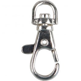 Lobster Claw Clasps, silver-plated, D: 40 mm, 2 pc/ 1 pack [HOB-613140]