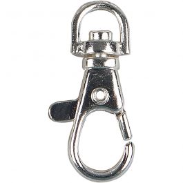 Lobster Claw Clasps, silver-plated, D: 40 mm, 15 pc/ 1 pack [HOB-61314]