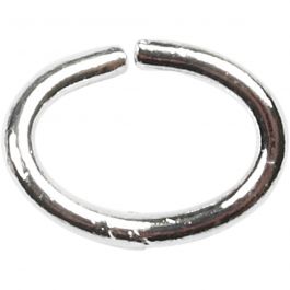 Oval Jump Rings, silver-plated, thickness 1 mm, 40 pc/ 1 pack [HOB-613740]