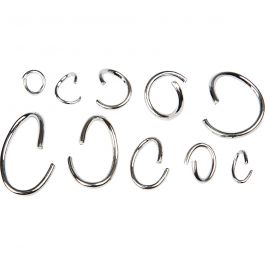 Oval & Round Jump Rings - Assortment, silver-plated, 800 asstd./ 1 pack [HOB-61381]