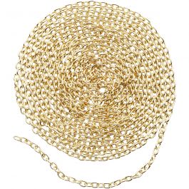 Chain, gold-plated, W: 2 mm, 2 m/ 1 pack [HOB-614010]