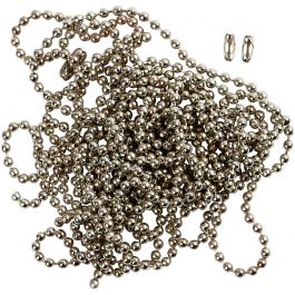Bead Chain, silver-plated, D: 1,5 mm, 3 m/ 1 roll [HOB-61530]