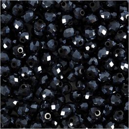 Faceted Beads, size 3x4 mm, hole size 0,8 mm, peacock, 100pcs