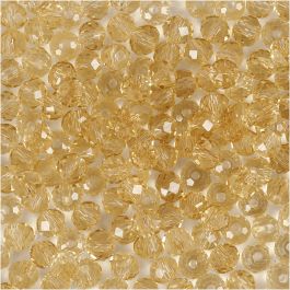 Faceted Beads, size 3x4 mm, hole size 0,8 mm, topaz, 100pcs