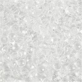 Faceted Beads, size 3x4 mm, hole size 0,8 mm, crystal, 100pcs