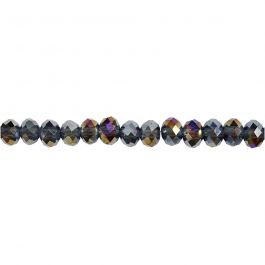 Faceted Beads, size 5x6 mm, hole size 1 mm, peacock, 100pcs